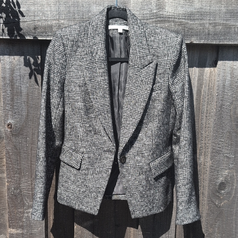 Veronica Beard Black and White Plaid Blazer